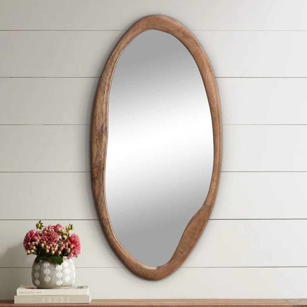 SIVON Modern Walnut Wall Mirror