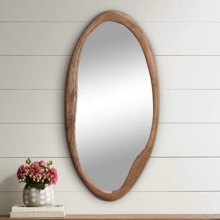 SIVON Modern Walnut Wall Mirror