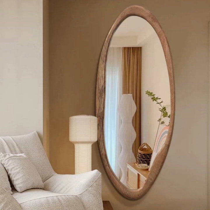 SIVON Modern Walnut Wall Mirror