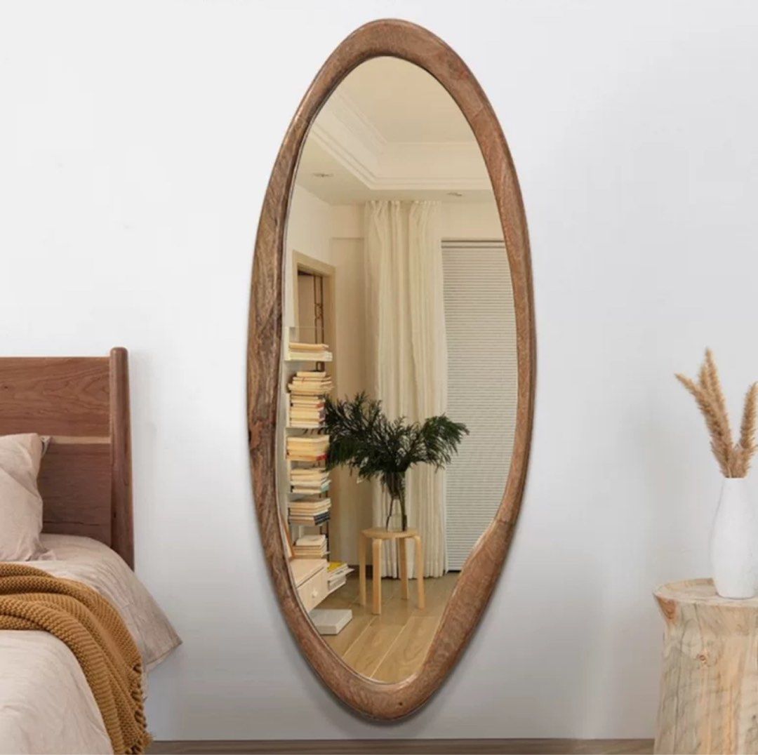 SIVON Modern Walnut Wall Mirror