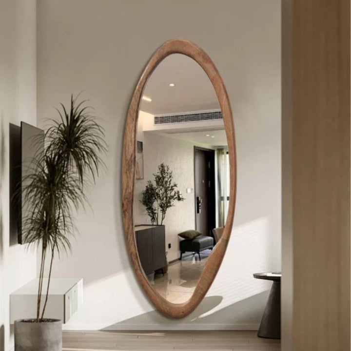 SIVON Modern Walnut Wall Mirror