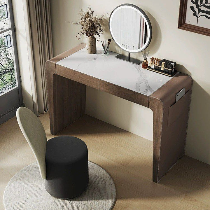 SKYTAL Modern Walnut Vanity Table