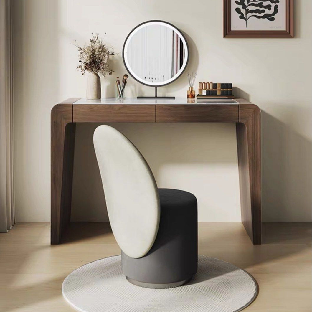 SKYTAL Modern Walnut Vanity Table