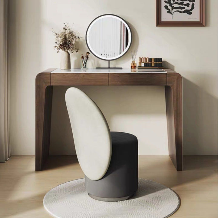 SKYTAL Modern Walnut Vanity Table