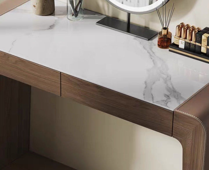 SKYTAL Modern Walnut Vanity Table