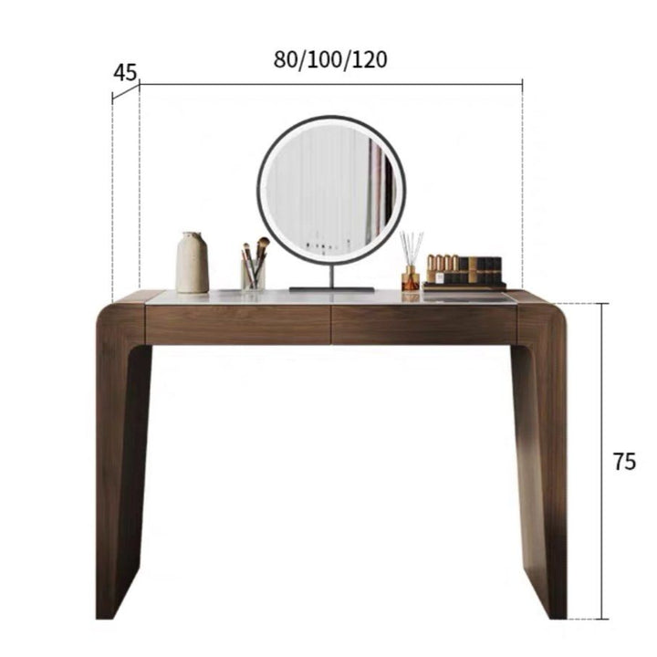 SKYTAL Modern Walnut Vanity Table