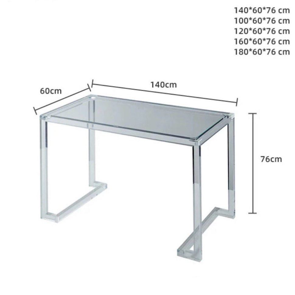 CAELUS Modern Clear Glass Desk