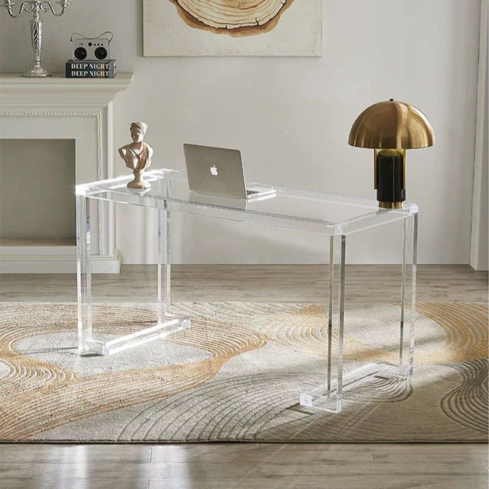 CAELUS Modern Clear Glass Desk