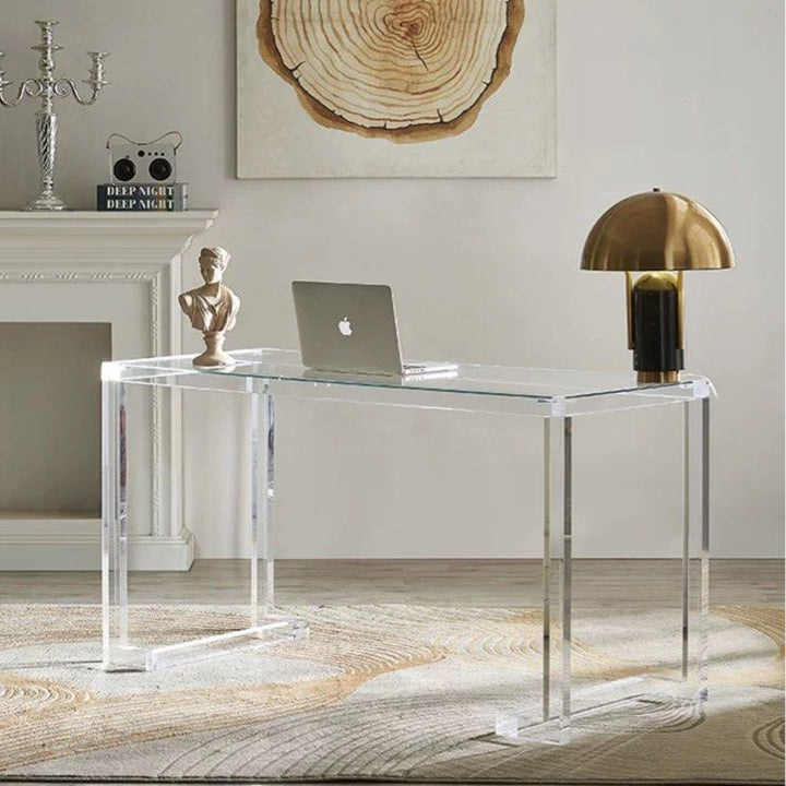 CAELUS Modern Clear Glass Desk