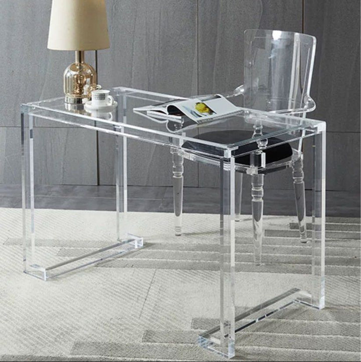 CAELUS Modern Clear Glass Desk