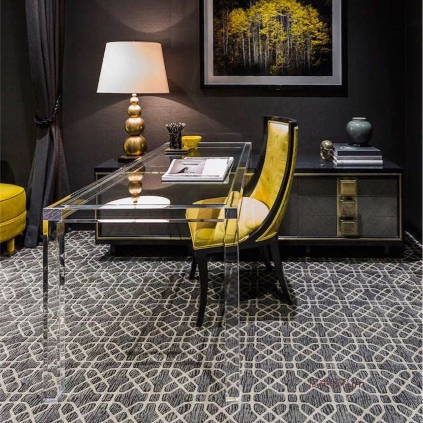 CAELUS Modern Clear Glass Desk