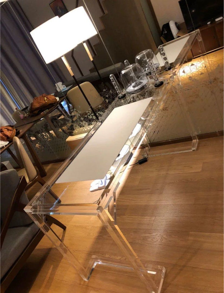 CAELUS Modern Clear Glass Desk