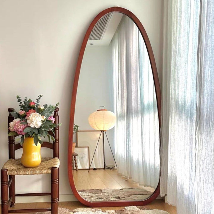 SOL Modern Pine Wood Standing Mirror