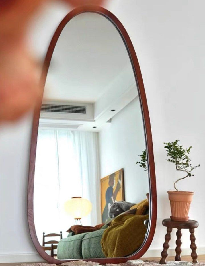 SOL Modern Pine Wood Standing Mirror