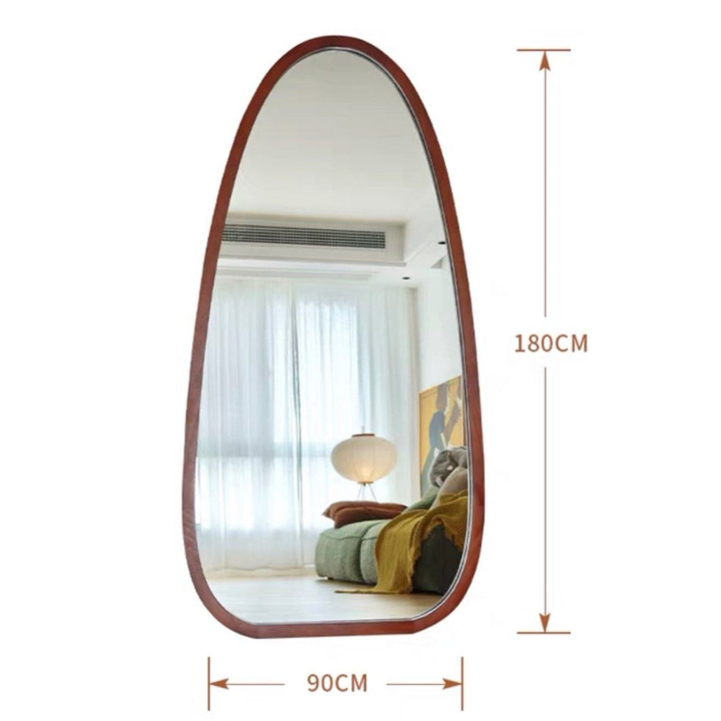 SOL Modern Pine Wood Standing Mirror