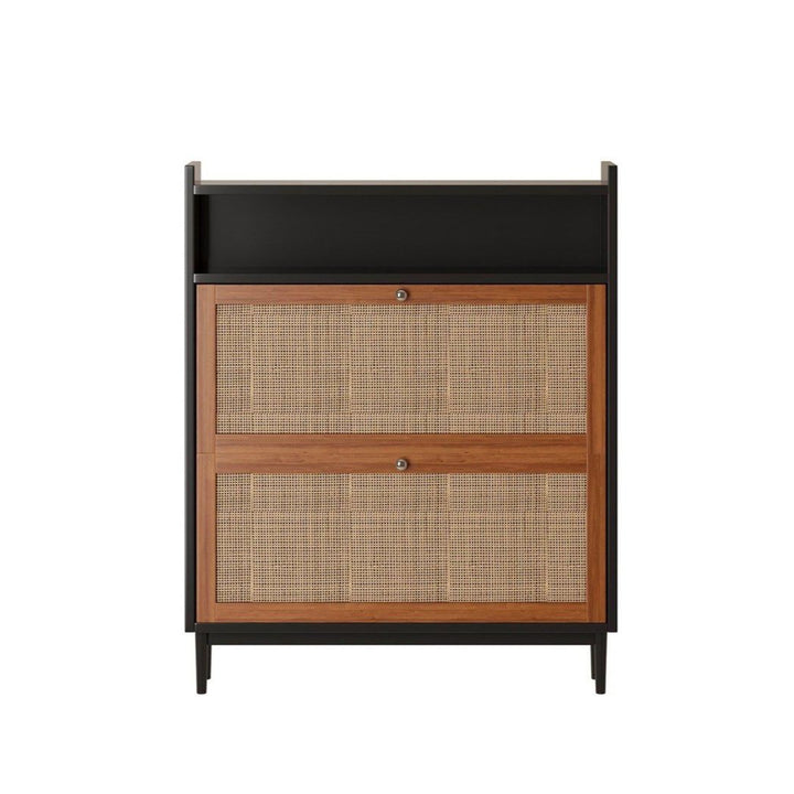 SOLIN Vintage Rattan Shoe Cabinet