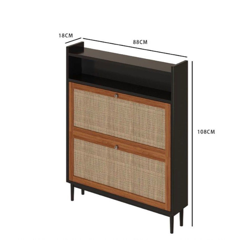 SOLIN Vintage Rattan Shoe Cabinet