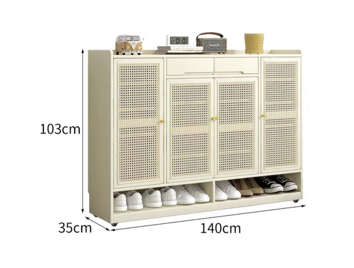 SONJA Japandi Rattan Shoe Cabinet