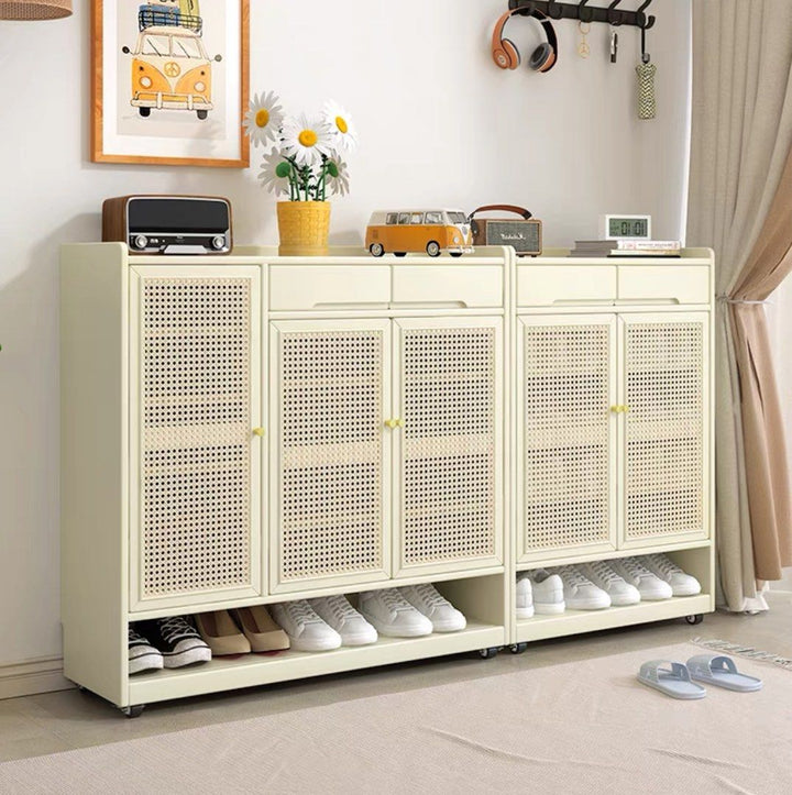 SONJA Japandi Rattan Shoe Cabinet