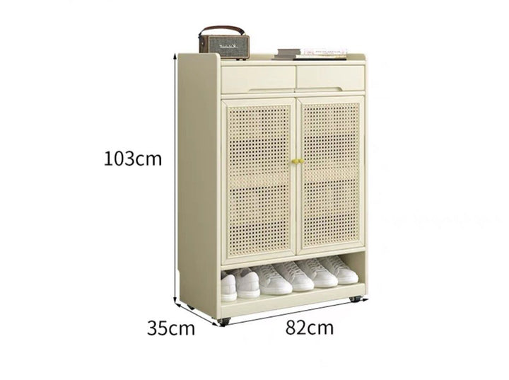 SONJA Japandi Rattan Shoe Cabinet