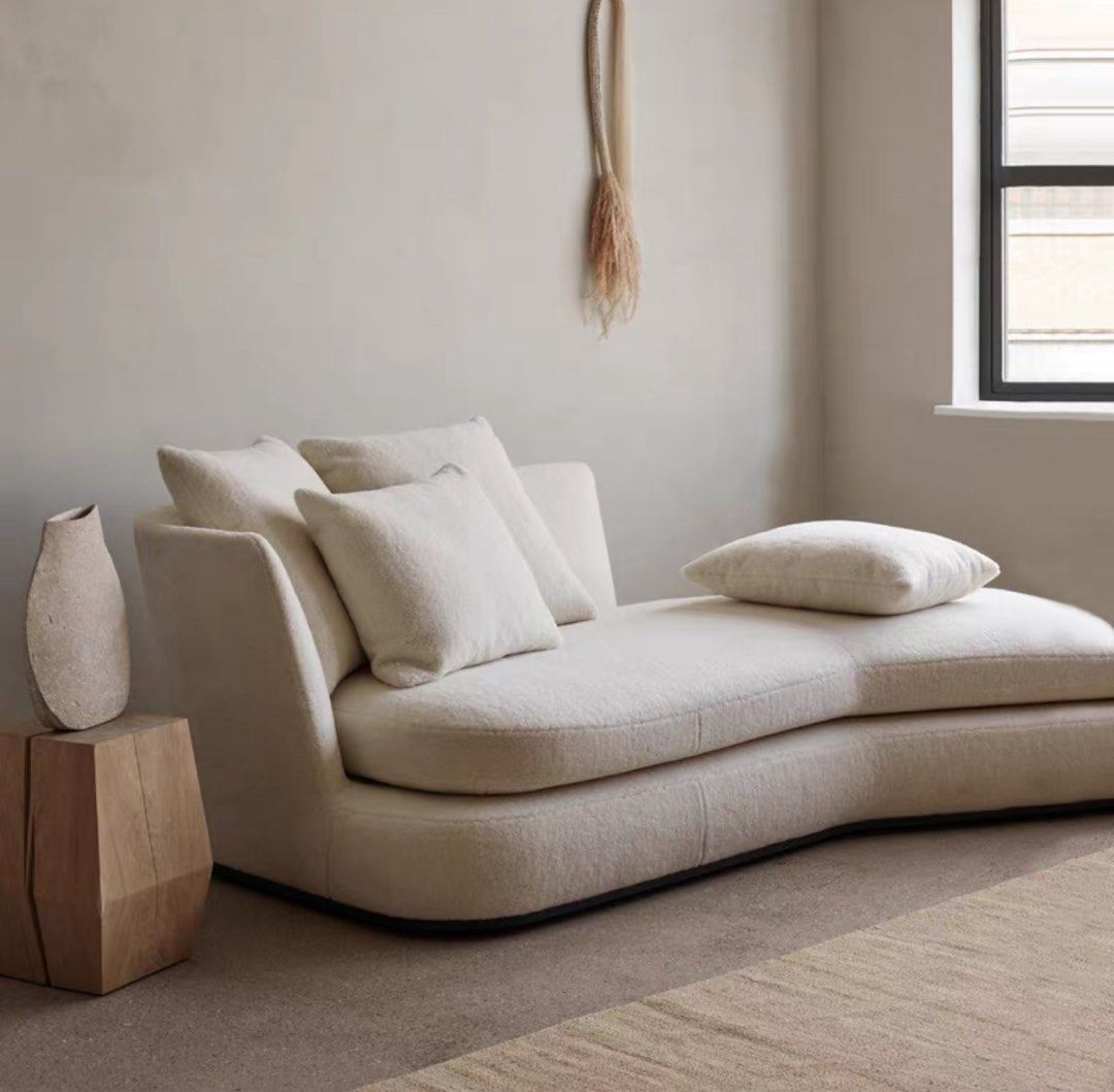 SOLENE Modern Fabric Chaise Sofa