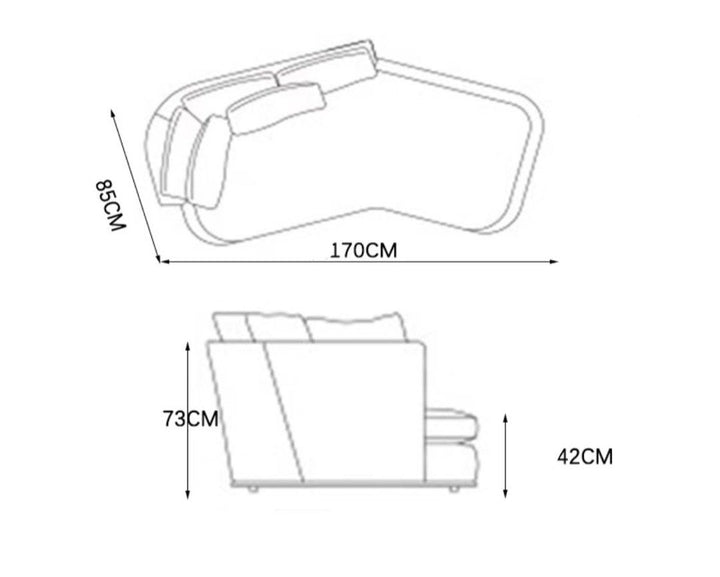 SOLENE Modern Fabric Chaise Sofa