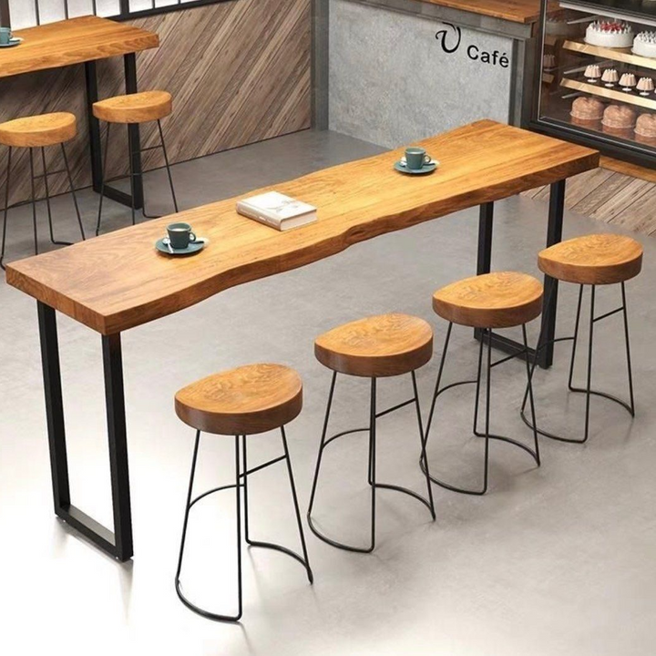 CALFERS Rustic Wooden Bar Table & Stool