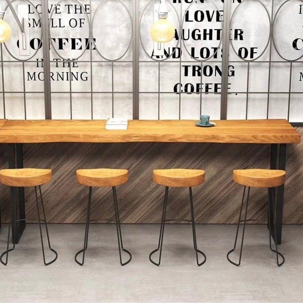 CALFERS Rustic Wooden Bar Table & Stool