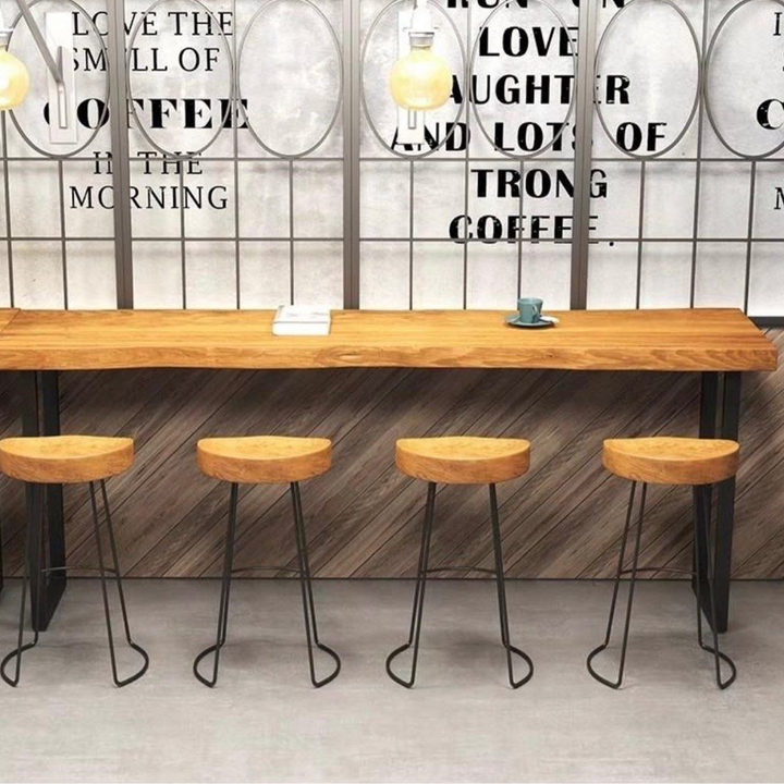 CALFERS Rustic Wooden Bar Table & Stool