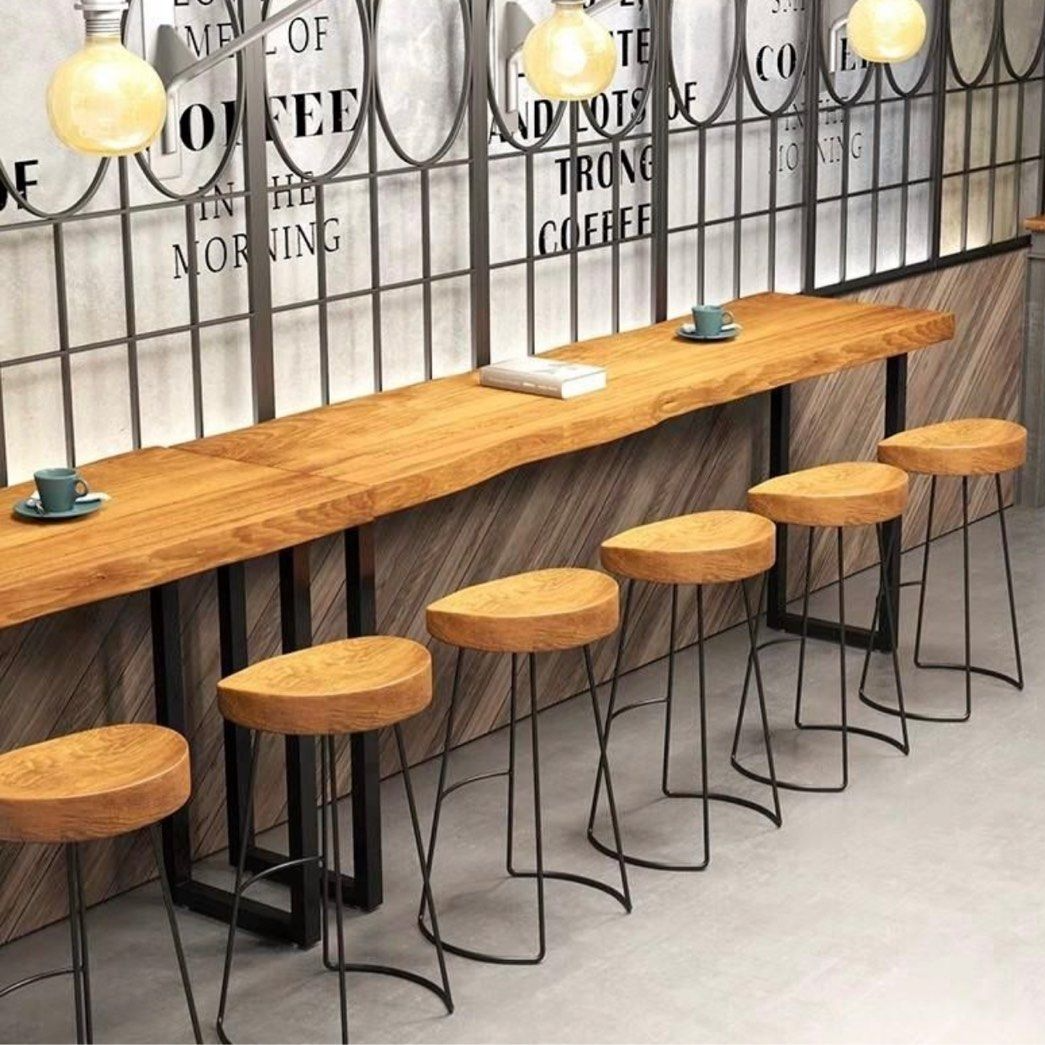 CALFERS Rustic Wooden Bar Table & Stool