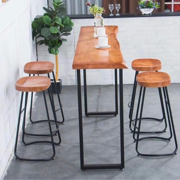 CALFERS Rustic Wooden Bar Table & Stool