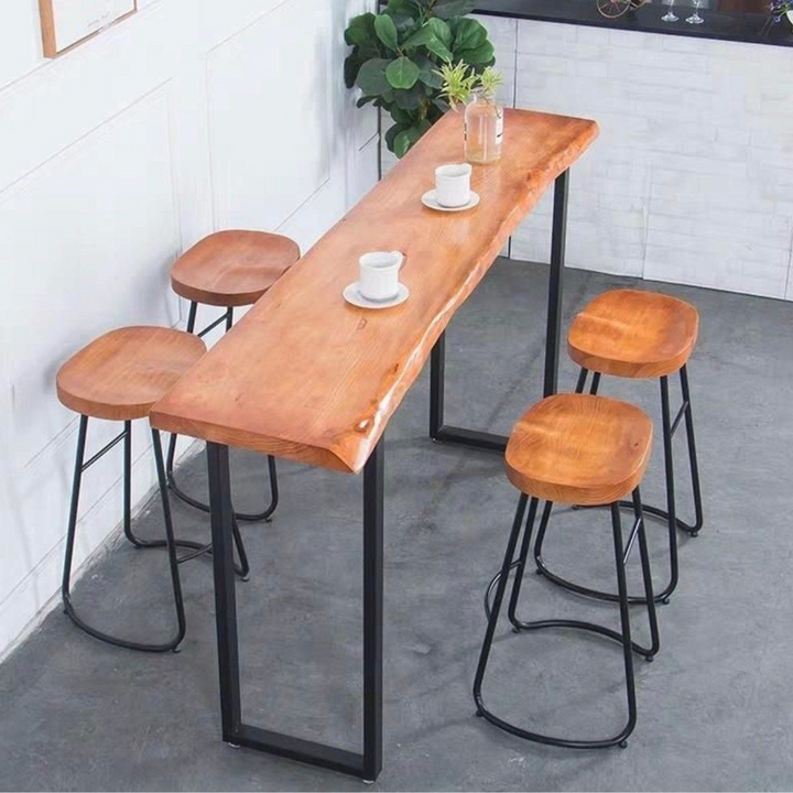 CALFERS Rustic Wooden Bar Table & Stool