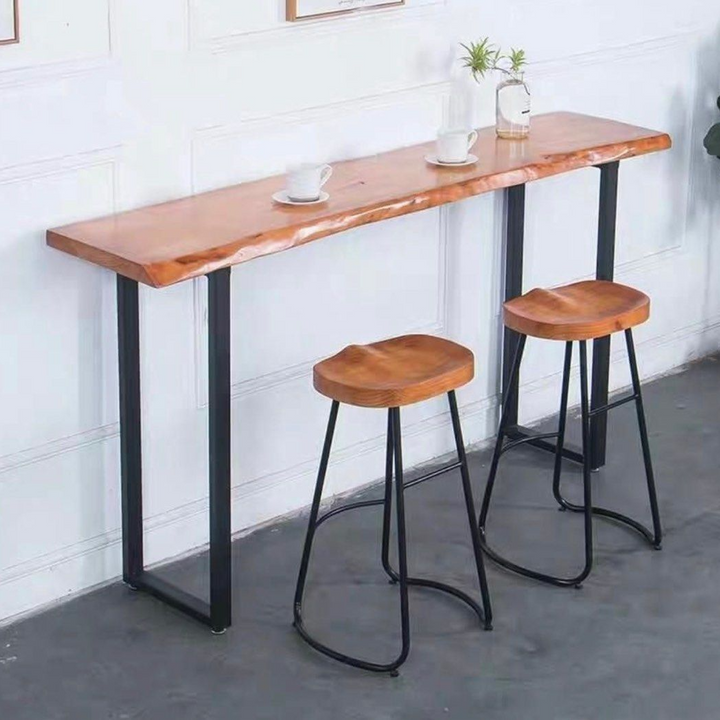 CALFERS Rustic Wooden Bar Table & Stool