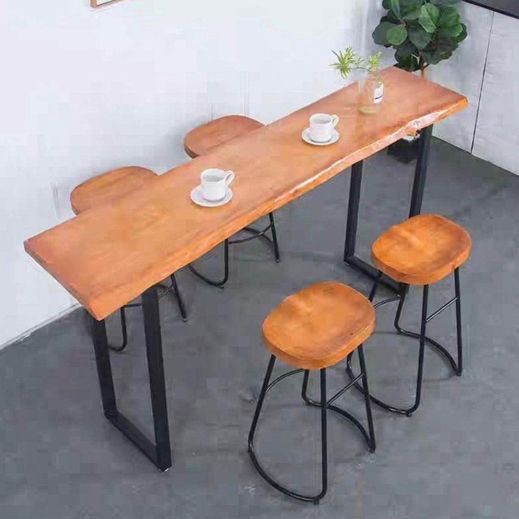 CALFERS Rustic Wooden Bar Table & Stool