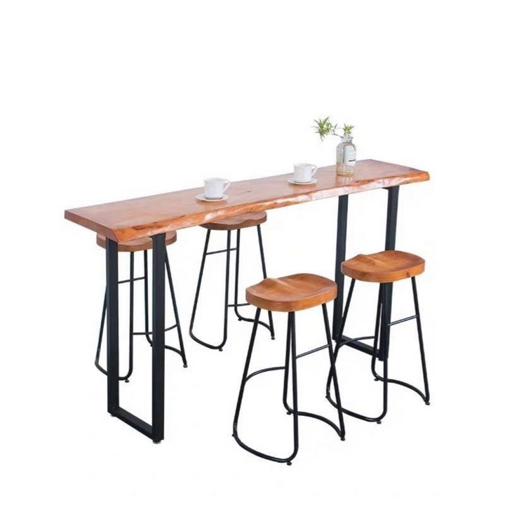 CALFERS Rustic Wooden Bar Table & Stool