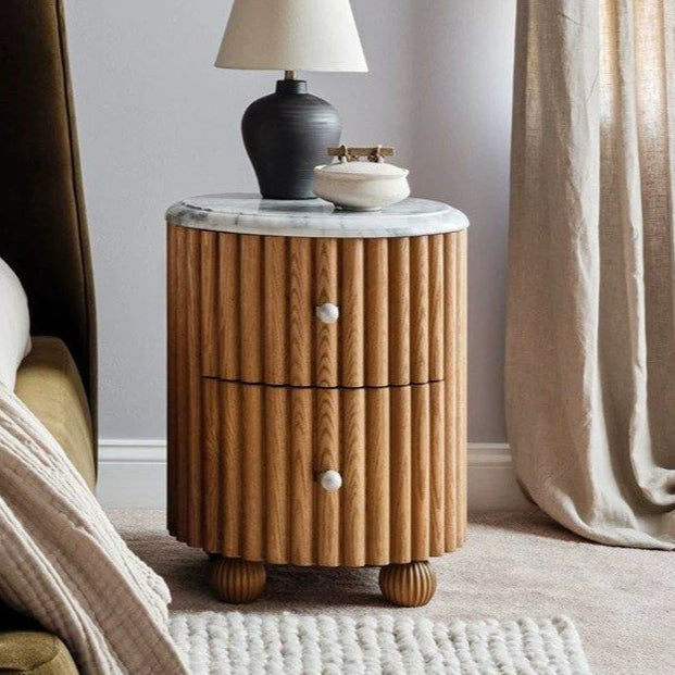 STARRA Modern Fluted Bedside Table