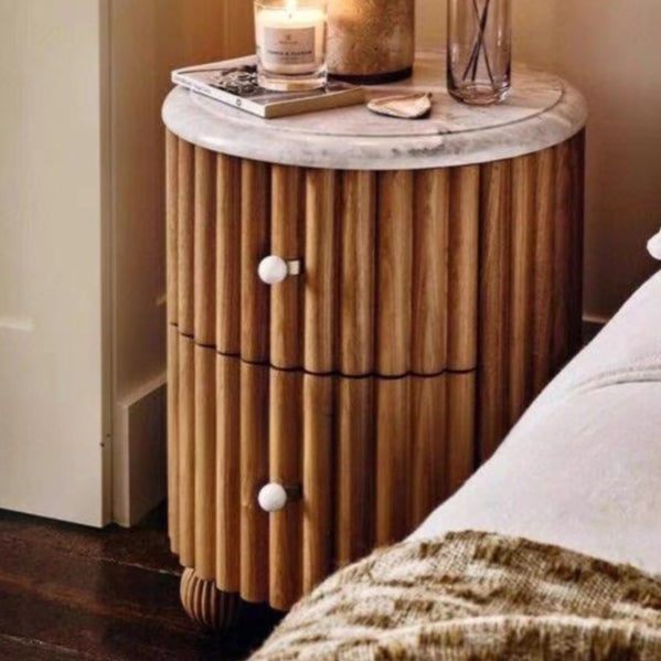 STARRA Modern Fluted Bedside Table