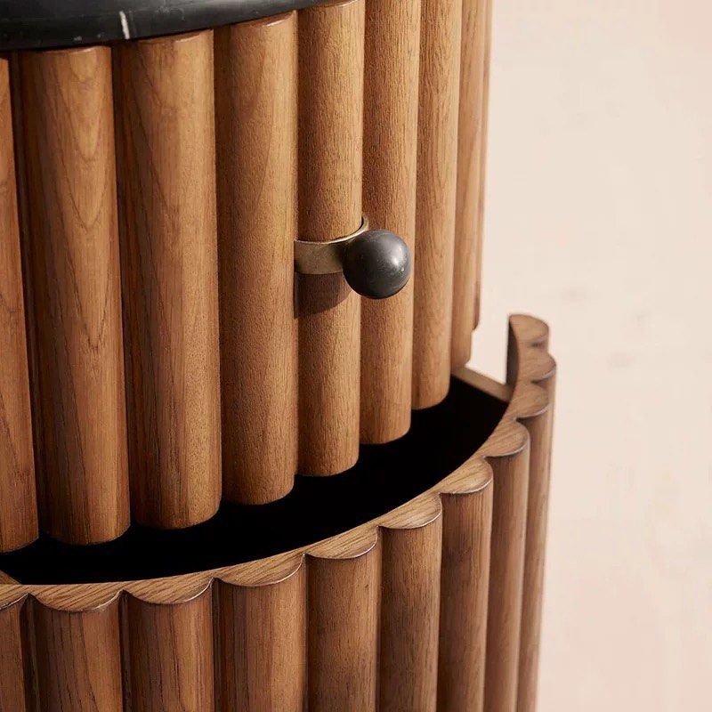 STARRA Modern Fluted Bedside Table