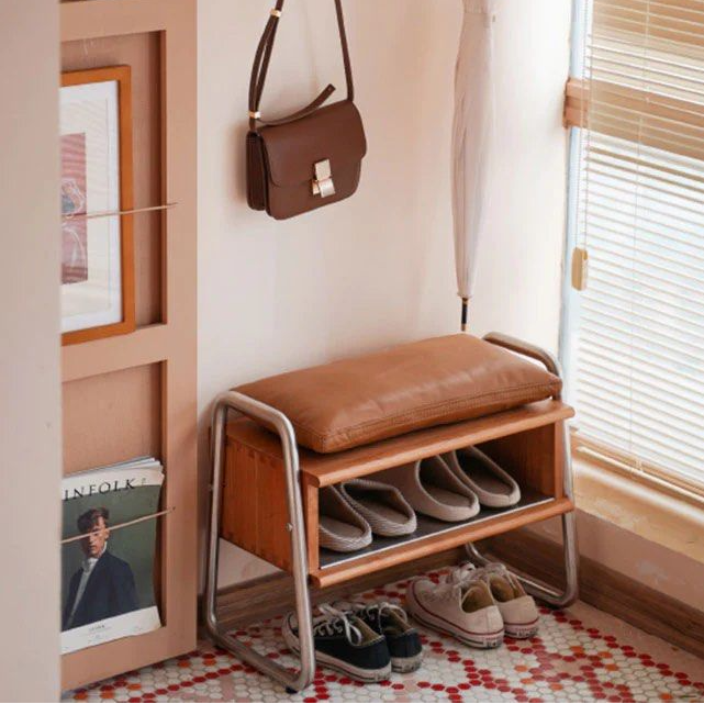 CHANNON Genuine Leather Bench