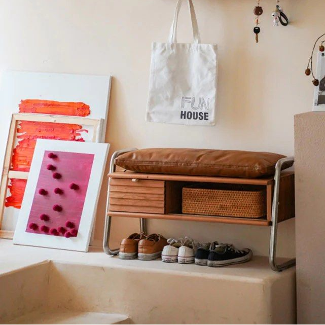 CHANNON Genuine Leather Bench