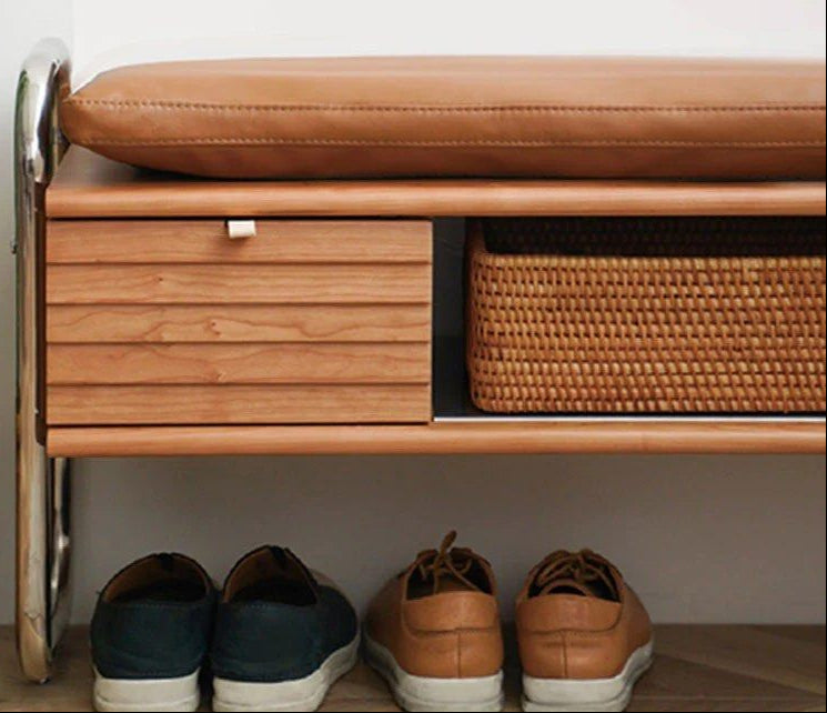 CHANNON Genuine Leather Bench