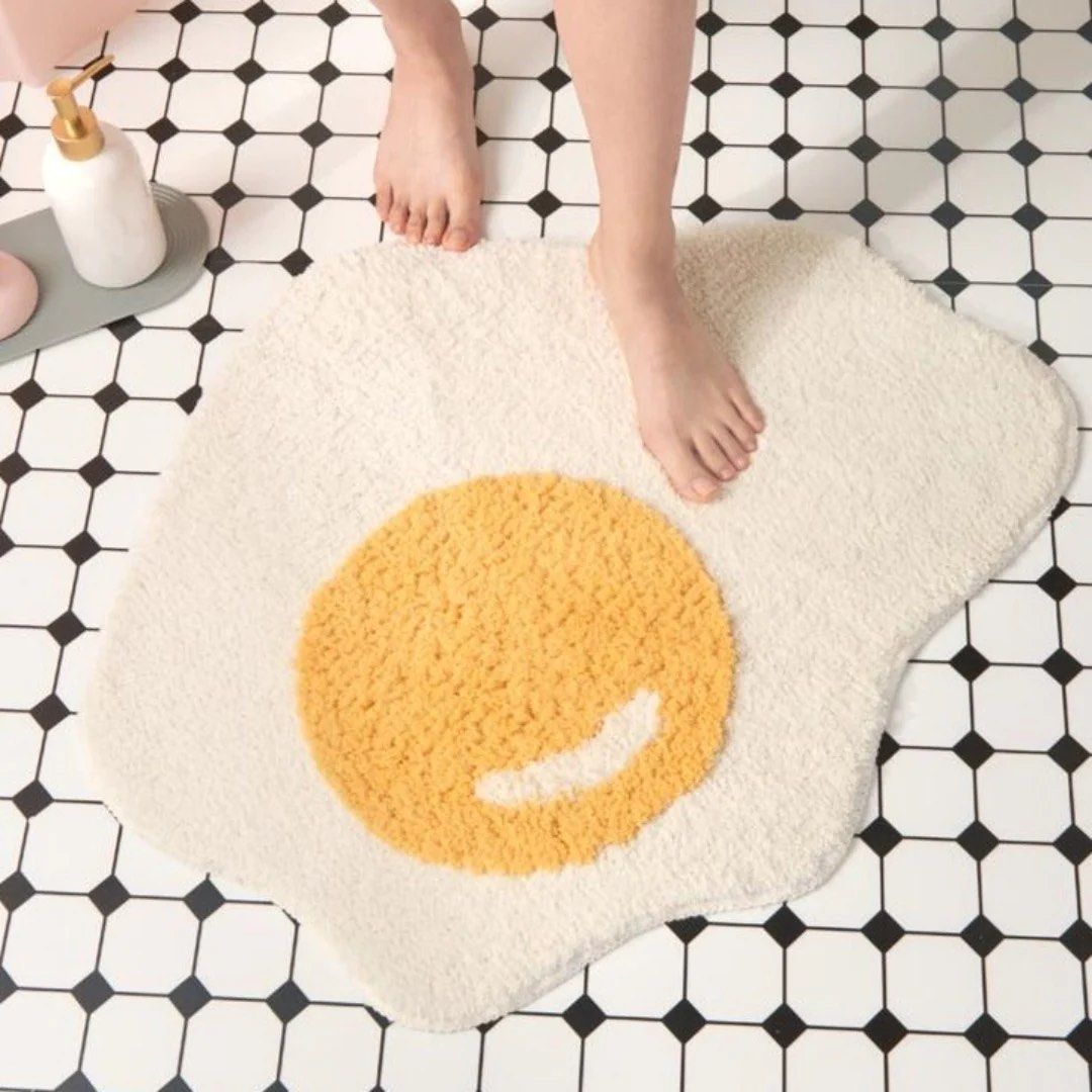 SUNNY SIDE UP Egg Bathroom Rug