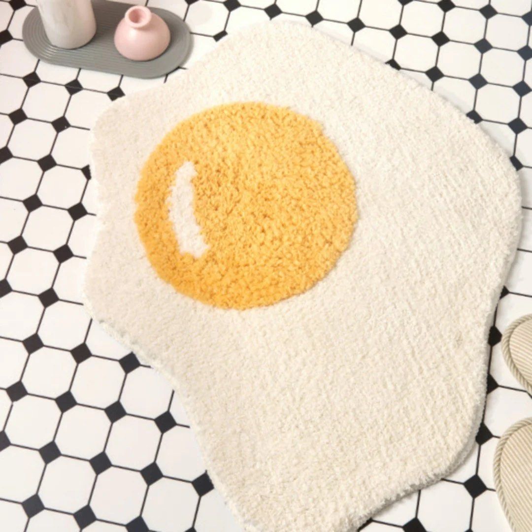 SUNNY SIDE UP Egg Bathroom Rug