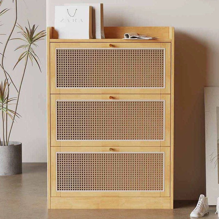 TAEONG Rattan Slim Shoe Cabinet
