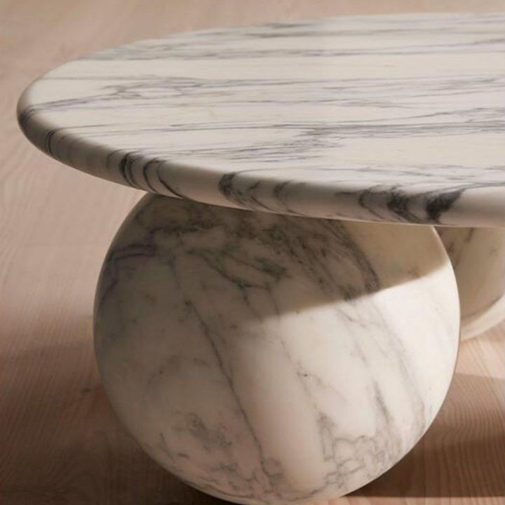 CRESLY Modern Round Marble Coffee Table