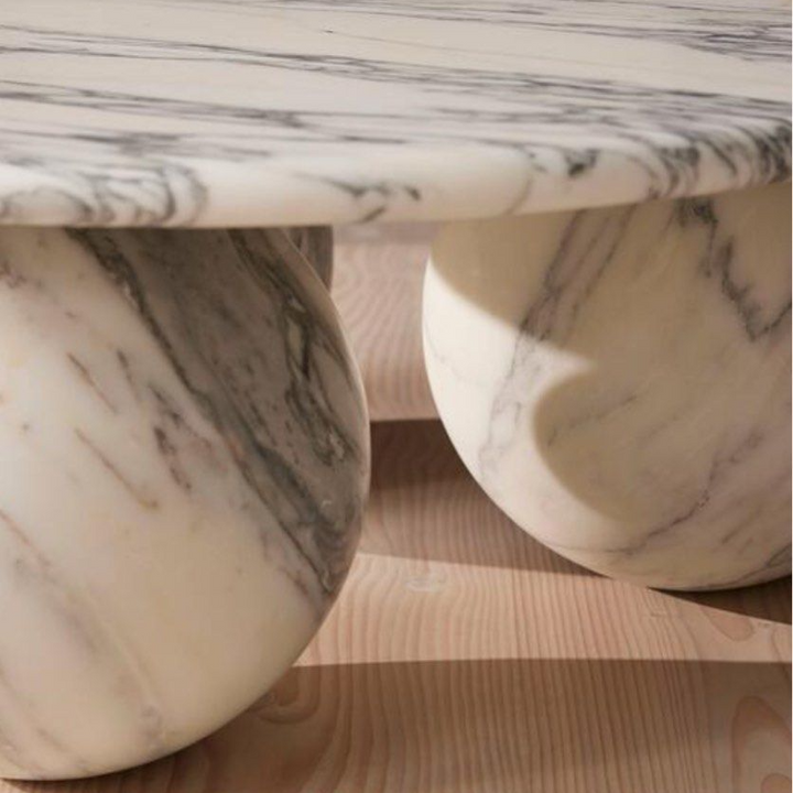 CRESLY Modern Round Marble Coffee Table