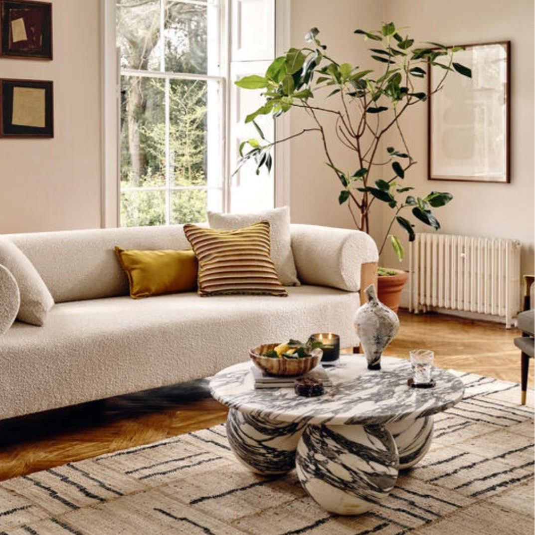 CRESLY Modern Round Marble Coffee Table