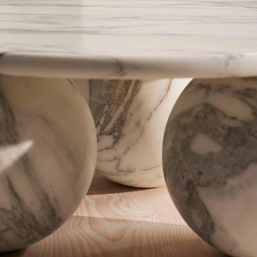 CRESLY Modern Round Marble Coffee Table