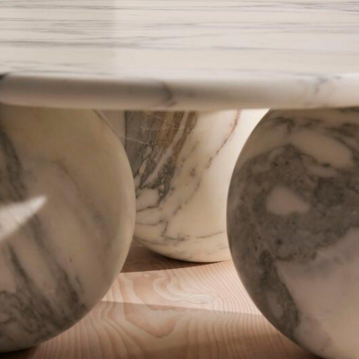 CRESLY Modern Round Marble Coffee Table