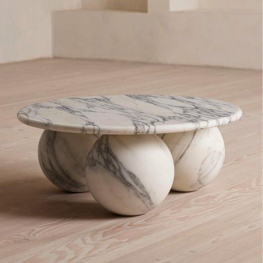 CRESLY Modern Round Marble Coffee Table